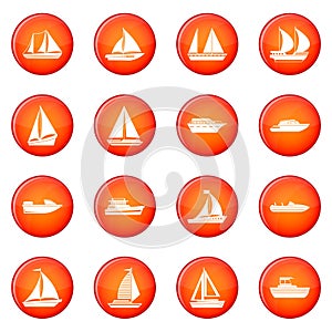 Boat icons vector set