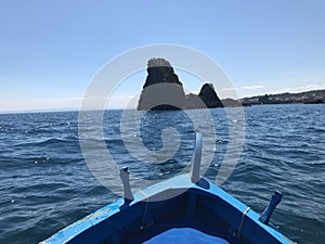 Boat in the island of cyclopes