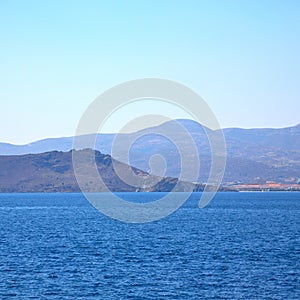 from the boat islands in mediterranean sea and sky