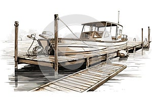 boat isolated on white background. Generated by AI