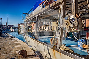 boat on Italian Canal Port