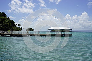 Boat jetty on cayo levantado island