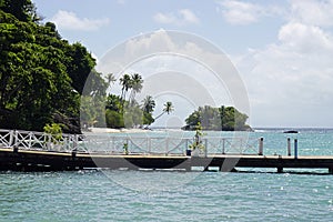 Boat jetty on cayo levantado island
