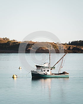 Boat in Johnson Bay, in Lubec, Maine