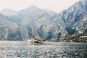 The boat in Kotor bay, Montenegro