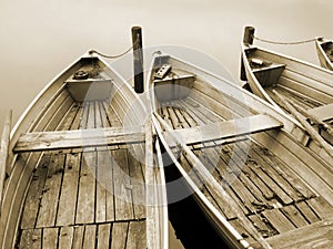 Boat on the lake (22), sepia