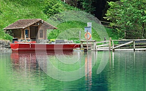 Boat on the lake Blausee