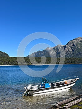 Boat on the lake in San Martin de los Andes