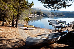 Boat on lake photo