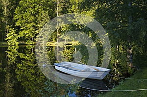 Boat at lake in Sweden