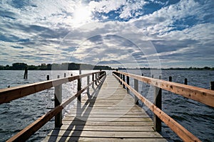 Boat landing stage on the banks of the river Havel near TÃ¶plitz