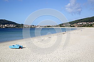 Boat at Langosteira Beach, Finisterre; Costa de la Muerte; Galicia photo