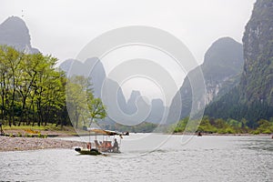 Boat on LiJiang river