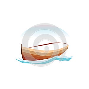 Boat logo design wooden boat icon summer rest