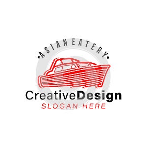 boat logo Ideas. Inspiration logo design. Template Vector Illustration. Isolated On White Background