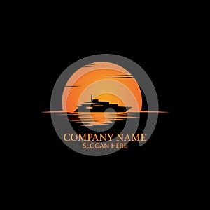 boat logo template,ship icon design,illustration element vector