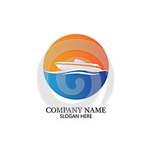 boat logo template,ship icon design,illustration element vector