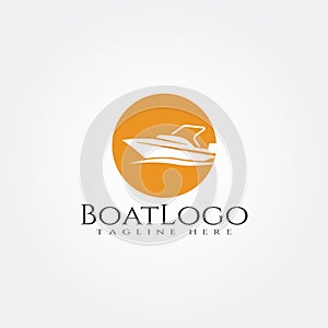 Boat logo template, ship icon design,illustration element -vector