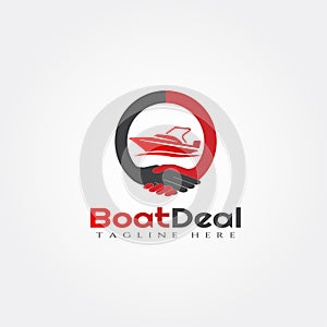 Boat logo template, ship icon design,illustration element -vector