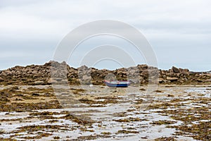 Boat at low tide