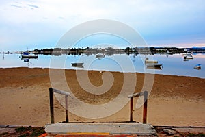 Boat at low tide