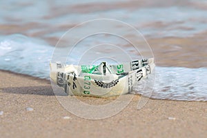 A boat made of paper money