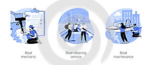 Boat maintenance isolated cartoon vector illustrations se