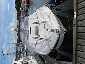 A boat at a marina