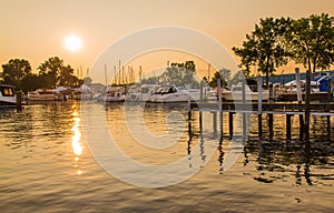 Boat Marina Sunset