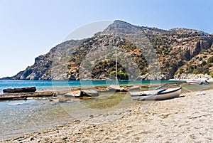Boat on Mediterranean Beach