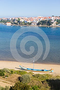 Boat in Mira river in Vila Nova de Milfontes photo