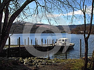 Boat moored on Derwent Water