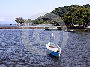 Boat moored in Guanabara Bay