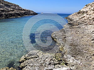 Boat moored on the island of Lampedusa