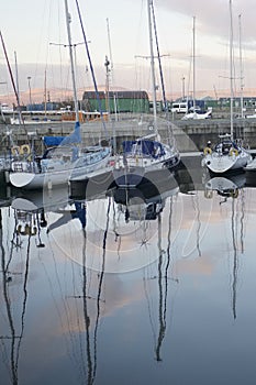 Boat moored in marina at Greenock Inverclyde