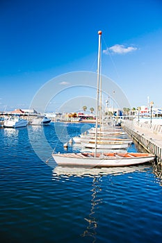 Boat moored at the pier