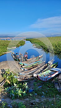 Boat that moored and rested in the morning