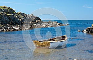 Boat moored in a tranquil bay