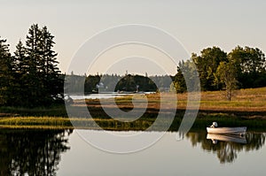 Boat in morning sunlight