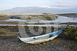 A boat and the moutain