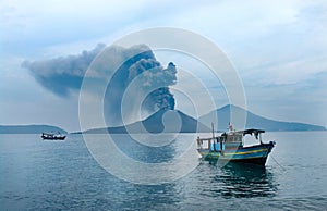 Boat near Anak Krakatau. photo