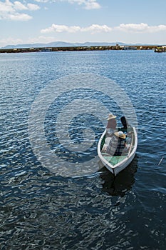 Boat near the Uros Islands
