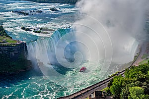 Boat in the Niagara River. Niagara Falls