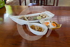 Boat noodles and side dishes