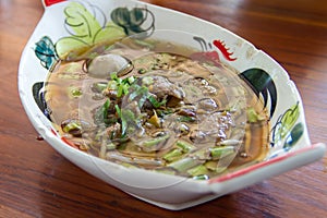 Boat noodles and side dishes