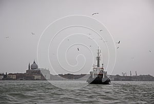 Boat in North Lagoon in Venice