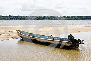 Boat on the Orinoco river