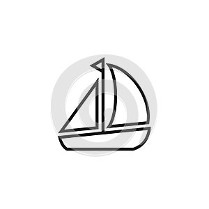 Boat Oultine Vector Icon, Symbol or Logo.