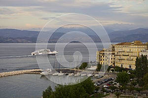 Boat passing near the dock