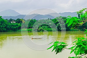 Boat at Perfume River (Song Huong) near Hue, Vietnam